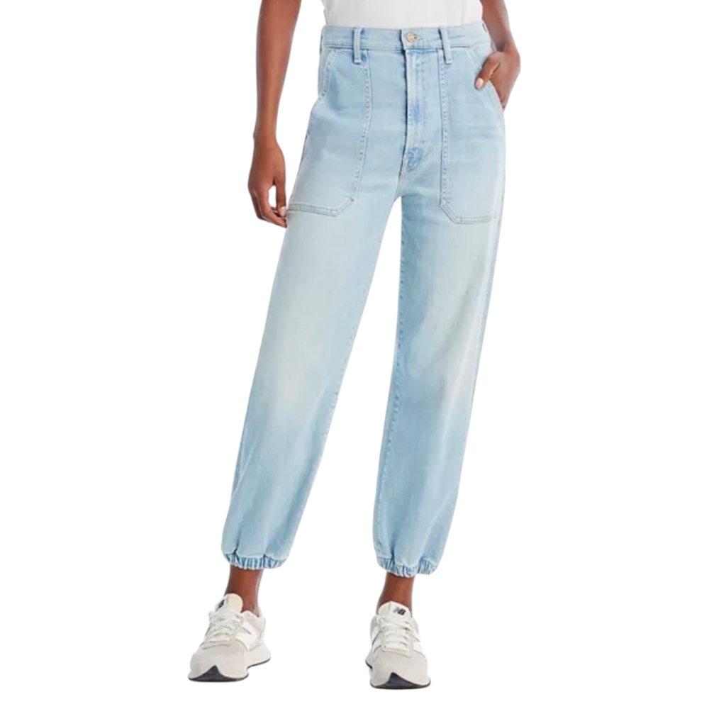 MOTHER The Wrapper Patch Springy High Rise Straight Jeans Size 32